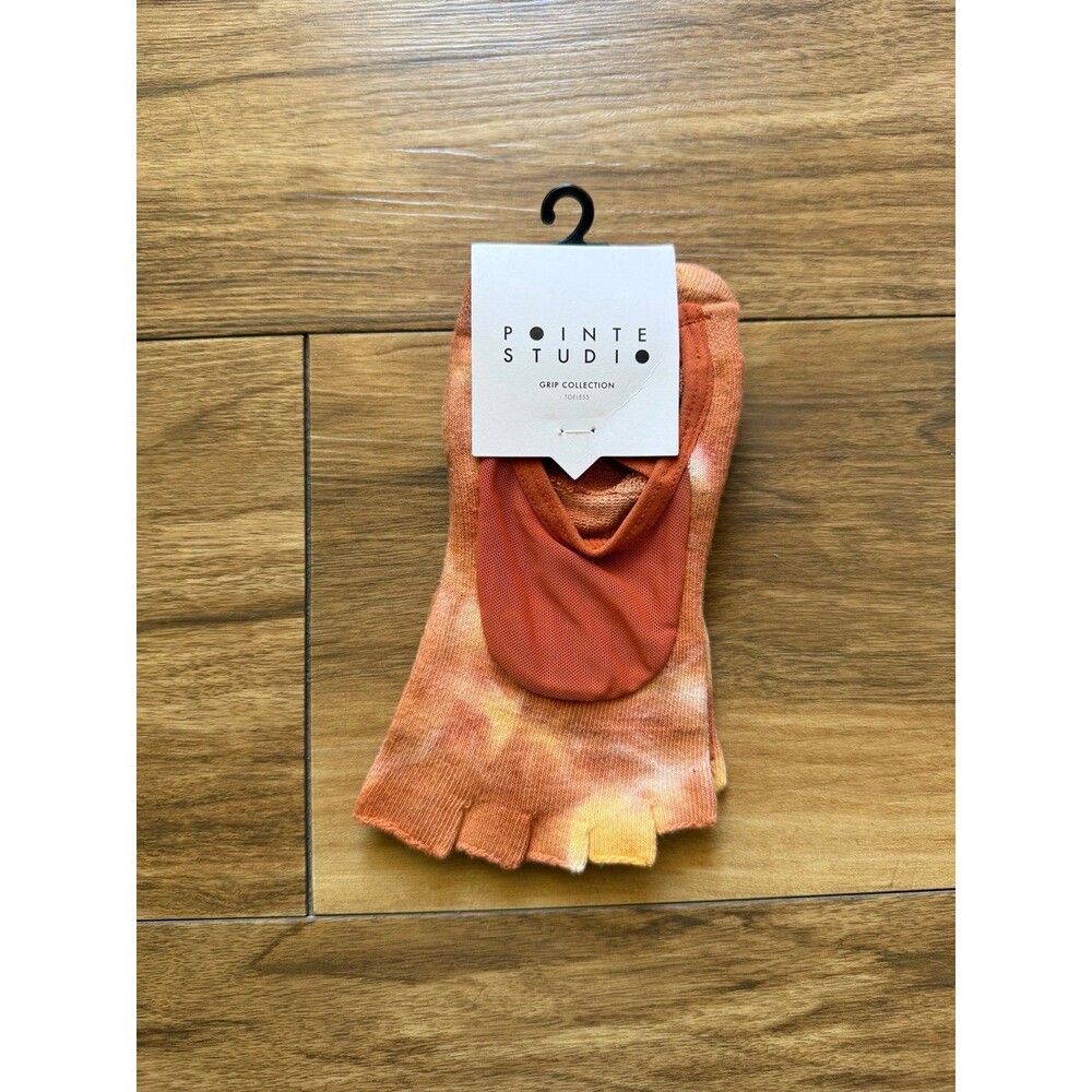 NWT Pointe Studio Jamie Toeless Grip Socks M/L Brown Spice Pilates Barre Yoga